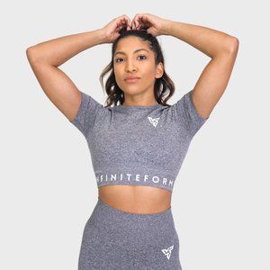 SEAMLESS CROP TOP - GREY EDITION